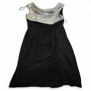 Chic Jackie Jon Black and Silver Midi Dress